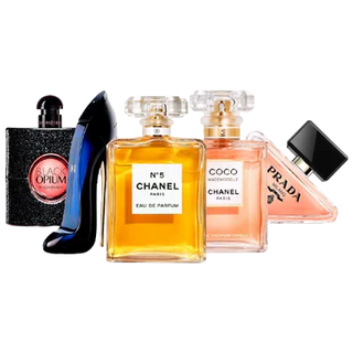 Set of 5 Women’s Perfumes – Black Opium, Good Girl, Chanel, Coco and Prada