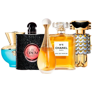 Set of 5 Women’s Perfumes – Versace, Black Opium, J'adore, Chanel and Fame