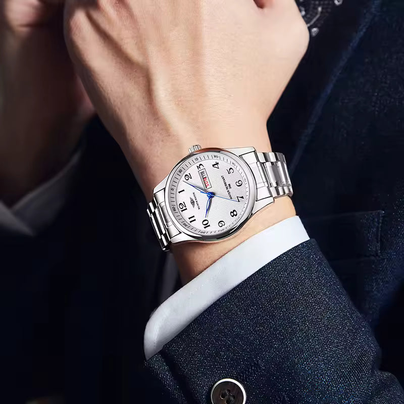 White Tonneau Skeleton Luxury Sport Watch VRC014